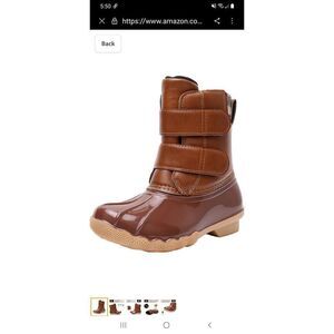 New Kids Size 13 Ahannie Brown Winter Duck Boots Outdoor Waterproof Rain Boots